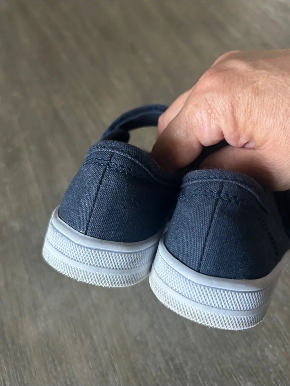Gymboree Dark Blue Canvas Mary Jane Shoes with Bow, Like New, Sz. 11.